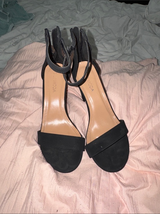 Moda Shoes - Moda Black Open-Toe Ankle-Strap Heels